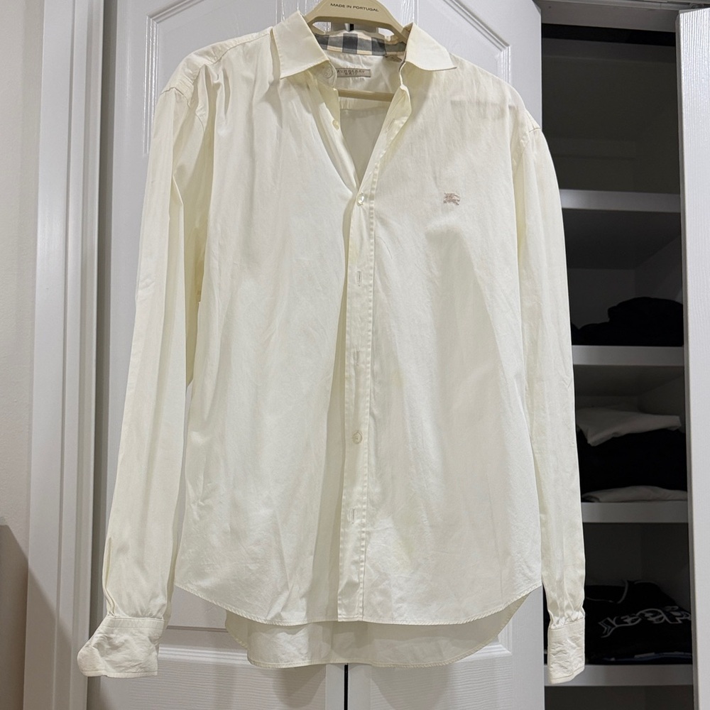 White stained Burberry dress shirt